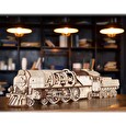 Hračka Ugears 3D dřevěné mechanické puzzle V-Express parní lokomotiva 4-6-2 s tendrem