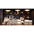 Hračka Ugears 3D dřevěné mechanické puzzle V-Express parní lokomotiva 4-6-2 s tendrem