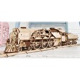 Hračka Ugears 3D dřevěné mechanické puzzle V-Express parní lokomotiva 4-6-2 s tendrem