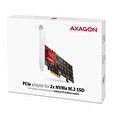 Axagon PCEM2-ND, PCIe x8 řadič - 2x M.2 NVMe M-key slot, RAID, podpora desek bez bifurkace, vč. LP