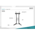 DIGITUS pojízdný televizní vozík s policí pro monitor 37-70" s náklonem , černý , max 50 kg VESA: 100x100, 200x100, 200x200, 300