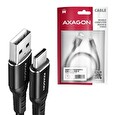 Axagon BUCM-AM10AB, HQ kabel USB-C <-> USB-A, 1m, USB 2.0, 3A, ALU, oplet, černý