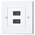 Nedis nástěnný Box HDMI/ 2x HDMI zásuvka/ 4K@60Hz/ 18 Gbps/ pozlacené/ černo-bílý