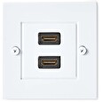 Nedis nástěnný Box HDMI/ 2x HDMI zásuvka/ 4K@60Hz/ 18 Gbps/ pozlacené/ černo-bílý