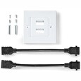 Nedis nástěnný Box HDMI/ 2x HDMI zásuvka/ 4K@60Hz/ 18 Gbps/ pozlacené/ černo-bílý