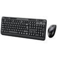 Adesso WKB-1320CB/ bezdrátový set 2,4GHz/ multimedia/ antimikrobiální/ optická myš 1200DPI/ USB/ černá/ US layout