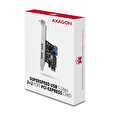 AXAGON PCEU-232VLS, PCIe řadič, 2+2x USB 3.2 Gen 1 port, 5 Gbps, SATA napájení, SP & LP