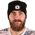 LED čelovka SIXTOL Čepice s čelovkou, nabíjecí černá