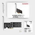 AXAGON PCES-SA4M2, PCIe řadič - 2x interní SATA 6G port + 2x SATA M.2 slot, ASM1164, SP & LP