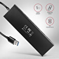 AXAGON HUE-F7A, 7x USB 3.2 Gen 1 ALU FLAT CHARGING hub, micro USB napájecí konektor, kabel USB-A 1m