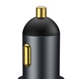 Baseus CCBT-D0G Share Together Car Charger with Cigarette Lighter Port 2x USB, 120W Grey