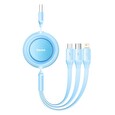 Baseus CAMJ010017 Bright Mirror Kabel 3v1 MicroUSB/USBC/Lightning 3,5A 1.1m Sky Blue