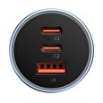 Baseus CGJP010003 Nabíječka do Auta Triple Quick Charger USB/USB-C/USB-C 65W Wathet Blue
