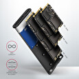 AXAGON EEM2-SB2, USB-C 3.2 Gen 2 - M.2 NVMe & SATA SSD kovový RAW box, bezšroubkový, černý