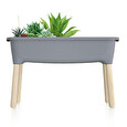 Sadbovač Prosperplast RESPANA PLANTER WOOD HIGH SET 78 cm šedý kámen