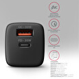 AXAGON ACU-PQ30, Sil nabíječka do sítě 30W, 2x port (USB-A + USB-C), PD3.0/PPS/QC4+/SFC/AFC/Apple