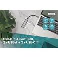 DIGITUS USB-C 4 Port HUB, 2x USB A + 2x USB-C
