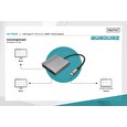 DIGITUS Adaptér USB-C - 2x HDMI, 18 cm 4K/30Hz, stříbrný, hliníkový kryt