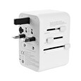 Adaptér FIXED Cestovní pro EU, UK a USA/AUS, s 3xUSB-C a 2xUSB výstupem, GaN, PD 65W, bílý