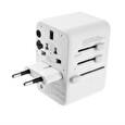 Adaptér FIXED Cestovní pro EU, UK a USA/AUS, s 3xUSB-C a 2xUSB výstupem, GaN, PD 65W, bílý