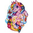 Puzzle dřevěné, barevné - Pohádkový jednorožec