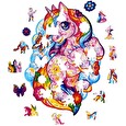 Puzzle dřevěné, barevné - Pohádkový jednorožec