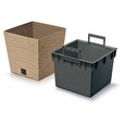 Květináč Prosperplast FURU SQUARE LOW ECO WOOD 24 cm naturo