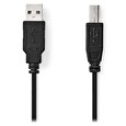 Nedis kabel USB 2.0/ zástrčka USB-A - zástrčka USB-B/ k tiskárně apod./ černý/ bulk/ 3m