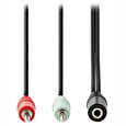 Nedis redukce pro headsety/ 2x zástrčka 3,5mm jack - zásuvka 3,5 mm jack/ černá/ box/ 12cm