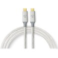 Nedis PROFIGOLD USB-C/USB 3.2 Gen 2x2 kabel/ USB-C zástrčka - USB-C zástrčka/ nylon/ stříbrný/ BOX/ 2m