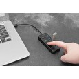 DIGITUS USB 3.0 Hub, 4 porty, přepínač Hliníkové pouzdro