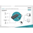 DIGITUS USB 3.0 Hub, 4 porty, přepínač Hliníkové pouzdro
