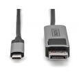 DIGITUS 8K@30Hz. USB type C na DP, Adaptérový kabel HBR3, hliníkové pouzdro, černá 2m