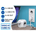 Síťový adaptér Viking AC Cube PD, rozbočovač, 7 výstupů