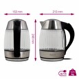 Salente StripeGlass, rychlovarná konvice 1,8 l, nerez/skleněná, červené podsvícení