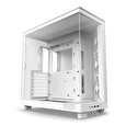 NZXT skříň H6 Flow dvoukomorová / MidT / 3x120mm fan / 2xUSB 3.2 / USB-C / prosklená bočnice i čelo / bílá