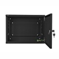 LANBERG Nástěnná jednodílná skříň 19", 4U+3U/540x200, (dodávané složené), nízkoprofilová, plné dveře, černá (RAL9004)