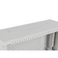 LANBERG Nástěnná jednodílná skříň 19", 4U+3U/540x200, (dodávané složené), nízkoprofilová, plné dveře, šedá (RAL7035)