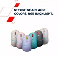 Canyon myš optická bezdrátová MW-22, RGB, 800/1200/1600 dpi, 4 tl, BT+2,4GHz, baterie 650mAh, mountain lavender