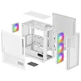 DEEPCOOL skříň CH560 Digital / MidT/ 3x140 a 120mm ARGB fan / USB 3.0 / USB-C/ tvrzené sklo / digitální displej / bílá