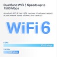 WiFi router TP-LINK Mercusys Halo H60X(2-pack) WiFi 6, AX1500, 3x GLAN2,4/5 GHz