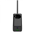 Akyga Nabíječka univerzální AC 230V + USB-A + 2xUSB-C PD 5-20V/max. 5A/65W Quick Charge 3.0 GaN, černá