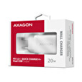 AXAGON ACU-PQ20W, nabíječka do sítě 20W, 2x port (USB-A + USB-C), PD3.0/PPS/QC4+/AFC/Apple, bílá