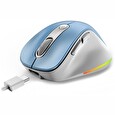 Genius Ergo 9000S Pro Light Blue/ duální Bluetooth + 2,4GHz/ 2400 dpi/ bezdrátová/ 6tlačítková/ dobíjecí/ RGB/ modrobílá