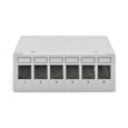 DIGITUS Modulární stolní patch panel, stíněný 6 portů, světle šedý