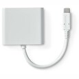 Nedis USB 3.2 Gen 1 adaptér/ USB-C zástrčka - USB-A zásuvka - USB-C zásuvka/ výstup HDMI/ bílý/ box/ 10 cm