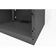 DIGITUS DN-38011 Nástěnná skříň 4U, SOHO, nemontovaná 241x540x400 mm, celoskleněné přední dveře, černá (RAL 9005)