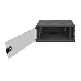 DIGITUS DN-38011 Nástěnná skříň 4U, SOHO, nemontovaná 241x540x400 mm, celoskleněné přední dveře, černá (RAL 9005)