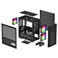 DEEPCOOL skříň CH360 Digital / mATX / 140mm +120 mm fan / USB 3.0 / USB-C / mesh panel / prosklená bočnice / černá