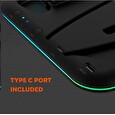 Canyon multifunkční chladící stojan pro PS5, nabíjení 2 PS5 ovladačů, RGB podsvícení, černý